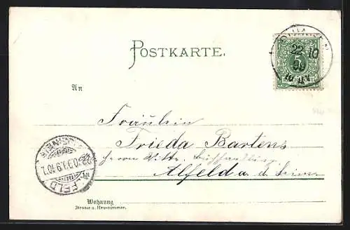 Lithographie Duingen, Bahnhof, Kirche, Marktplatz, Ortsansicht