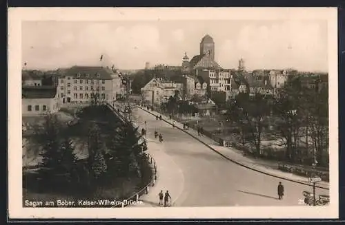 AK Sagan am Bober, Blick auf die Kaiser-Wilhelm-Brücke