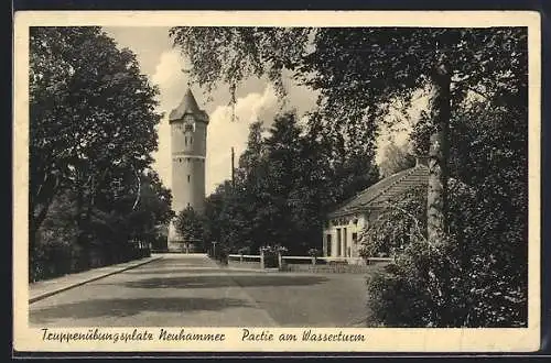 AK Neuhammer, Truppenübungsplatz, Partie am Wasserturm