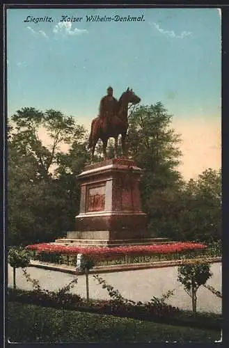 AK Liegnitz, Kaiser Wilhelm-Denkmal im Park