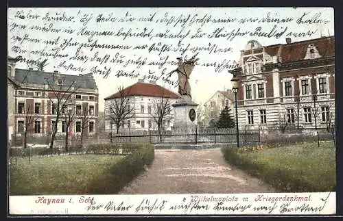 AK Haynau, Partie am Kriegerdenkmal