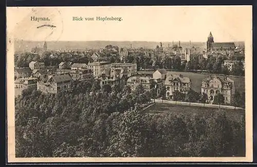AK Haynau, Ortsansicht vom Hopfenberg aus