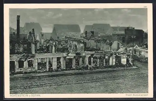 AK Hohenstein, Ortspartie mit Ruinen