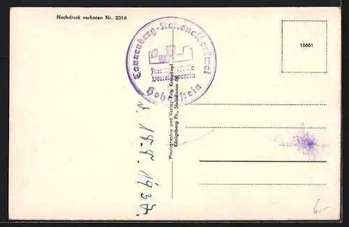 AK Waplitz, Teilansicht Heldenfriedhof, Kreuz