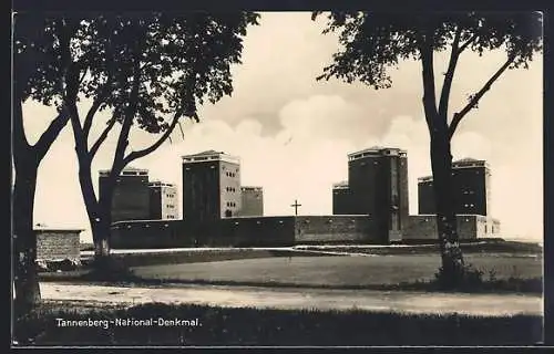 AK Tannenberg, National-Denkmal mit Landstrassenpartie