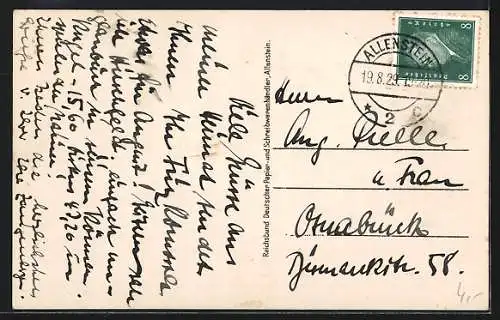 AK Tannenberg, National-Denkmal mit Landstrassenpartie