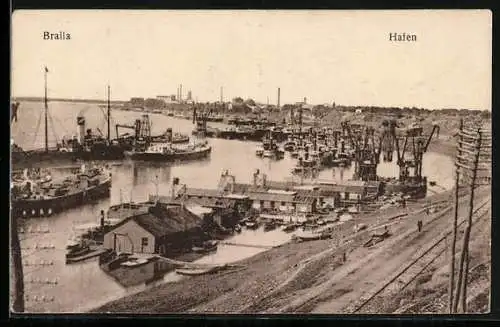 AK Braila, Partie am Hafen