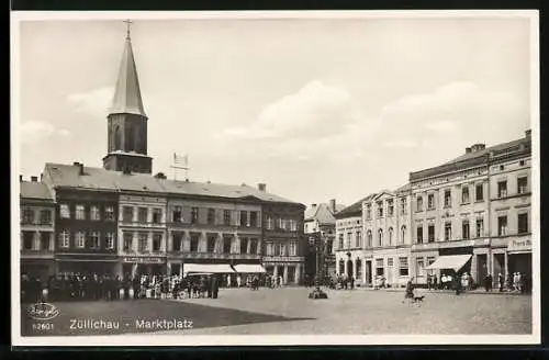 AK Züllichau / Sulechow, Blick auf den Marktplatz