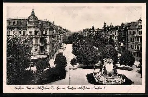 AK Stettin, Blick in die Kaiser-Wilhelmstrasse
