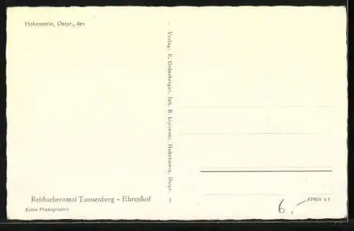 AK Hohenstein, Ehrenhof vom Reichsehrenmal Tannenberg