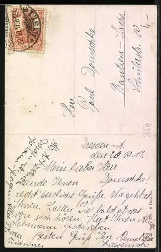 Künstler-AK O. Merte: Rotbraunes Pferd mit Zaumzeug