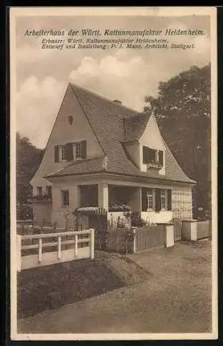 AK Stuttgart, Bauaustellung 1908, Arbeiterhaus der Württ. Kattunmanufaktur Heidenheim