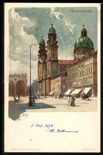 Künstler-AK Karl Mutter: München, Theatinerkirche