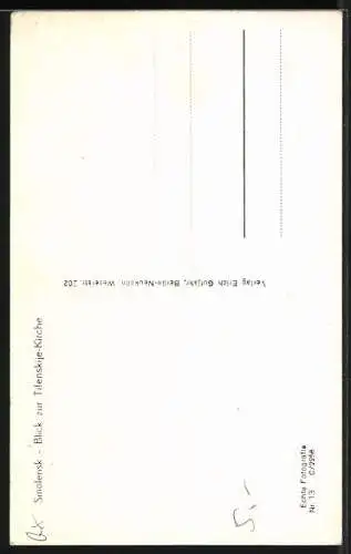 AK Smolensk, Blick zur Dreifaltigkeitskirche durch Maueröffnung