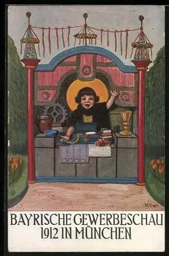 AK München, Bayerische Gewerbe-Ausstellung 1912, Münchener Kindl