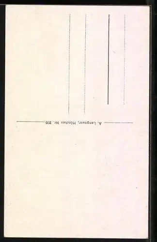 AK Münchner Kindl erfreut sich an Bierkrug