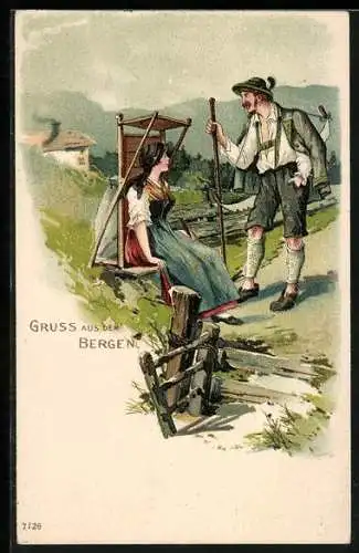 AK Bergsteiger mit seiner Gattin