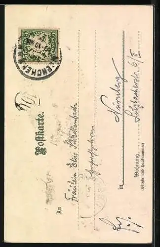 Lithographie München, Gassenschänke, Münchner Kindl, Radi