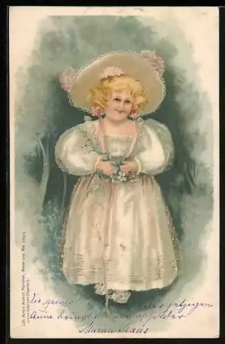 AK Mädchen im hübschen Gewand