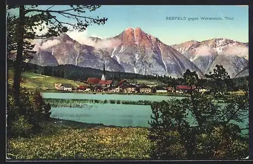 AK Seefeld /Tirol, Teilansicht gegen Wetterstein
