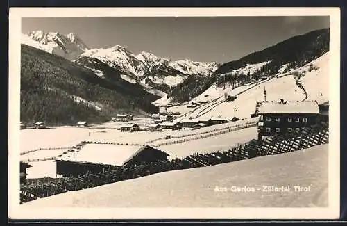 AK Gerlos /Zillertal, Ortspartie im Schnee