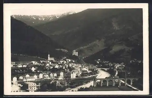 AK Landeck, Teilansicht mit Brücke