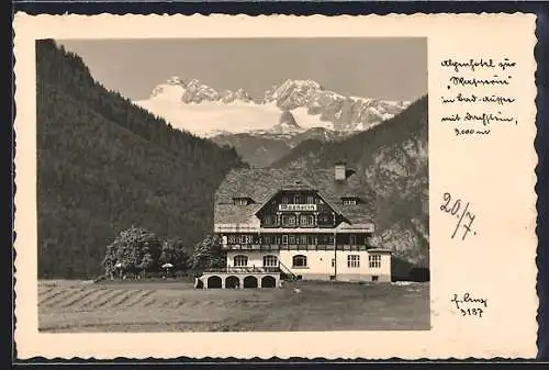 AK Bad-Aussee, Alpenhotel zur Wasnerin mit Dachstein