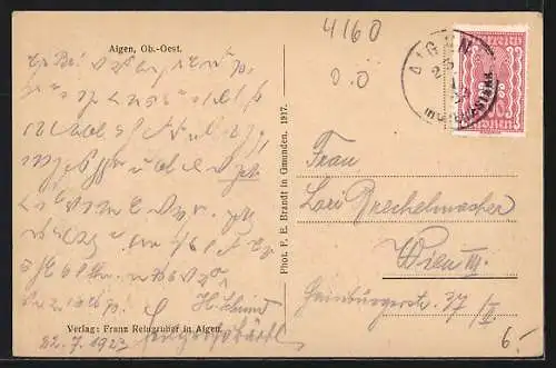 AK Aigen /Ob.-Oest., Ortspartie mit Kirche