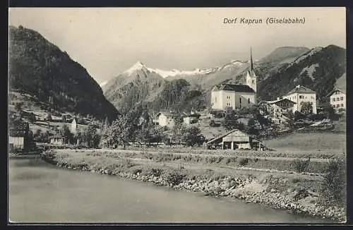 AK Kaprun, Blick auf den Ort an der Giselabahn