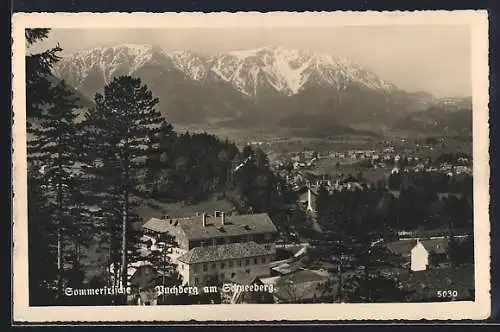AK Puchberg am Schneeberg, Teilansicht mit Bergen