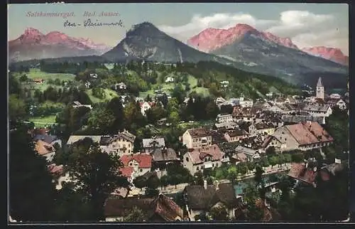 AK Bad Aussee /Salzkammergut, Teilansicht mit Bergen