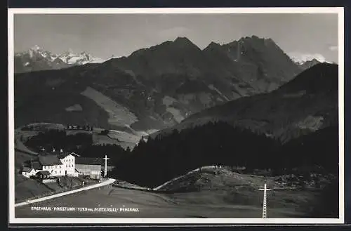 AK Mittersill /Pinzgau, Gasthaus Passturn mit Strassenpartie