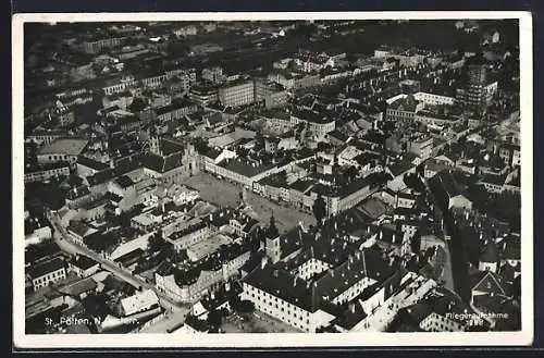 AK St. Pölten /N.-Oesterr., Teilansicht vom Flugzeug aus