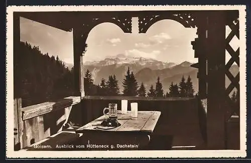 AK Goisern, Ausblick vom Hütteneck gegen den Dachstein