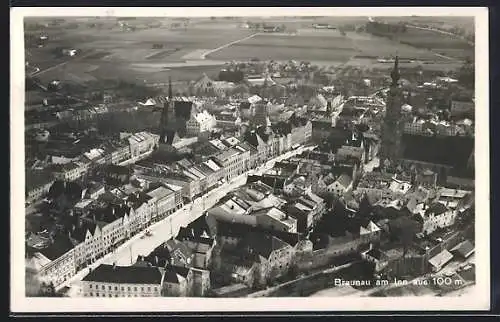 AK Braunau, Teilansicht vom Flugzeug aus