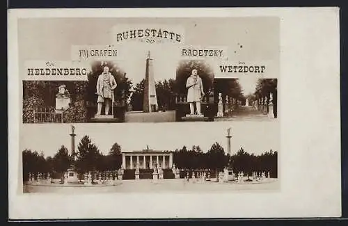 AK Wetzdorf, Ruhestätte Grafen und Radetzky, auf dem Friedhof