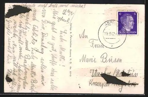 AK Aspang am Wechsel, Teilansicht mit Viadukt