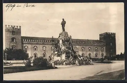 AK Pavia, Castello Visconteo, Monumento a Garibaldi