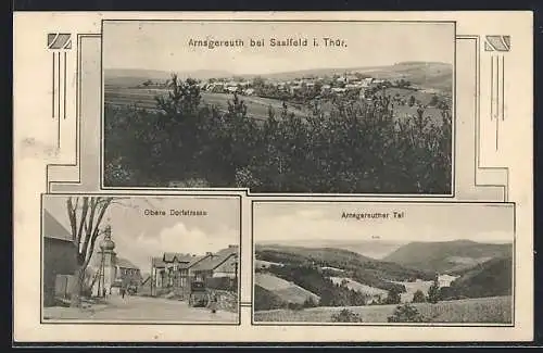 AK Arnsgereuth bei Saalfeld, Obere Dorfstrasse, Totalansicht und Arngereuther Tal