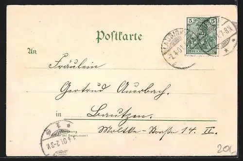 Lithographie Bad Lausigk, Kriegerdenkmal, Bethlehem-Stift, Moorbad