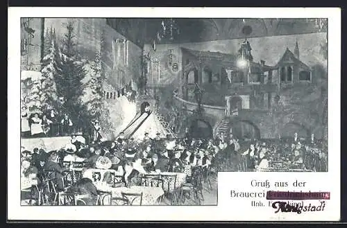 AK Friedrichshain, Innenansicht der Brauerei, Inh. E. Liebing