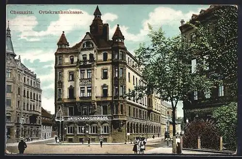 AK Chemnitz, Strassenpartie an der Ortskrankenkasse