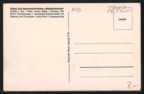 AK Colditz i. Sa., Hotel Waldschänke