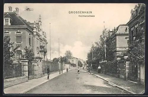 AK Grossenhain / Sachsen, Partie in der Hermannstrasse