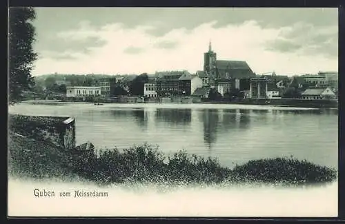 AK Guben, Ortsansicht vom Neissedamm
