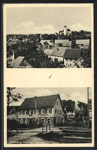 AK Mittelbuch, Geschäft von Josef Kramer und Ortsansicht