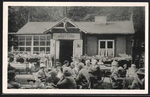 AK Berlin-Grünau, Wald-Restaurant Hannf`s Ruh, Inh. Gertrud Kurek
