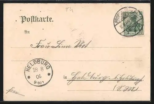 Lithographie Probstzella, Bahnhof, Ortsansicht mit Bahnhof, Falkenstein