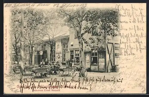 AK Berlin-Schöneberg, Restaurant Schlossbrauerei, Inh. Ernst Metzeld