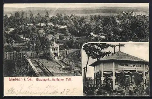 AK Limbach / Sa., Stadpark, Café Würstel-Pavillon